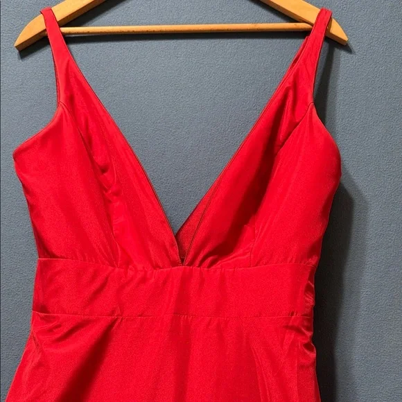 Elegant Mac Duggal New Red Sleeveless Dress Size 10 - Picture 10 of 16